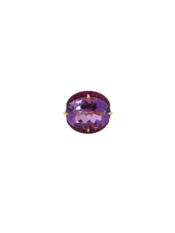14.285ct Pink Amethyst Ruby 18K Gold Ring made by Wish Fine Jewelry