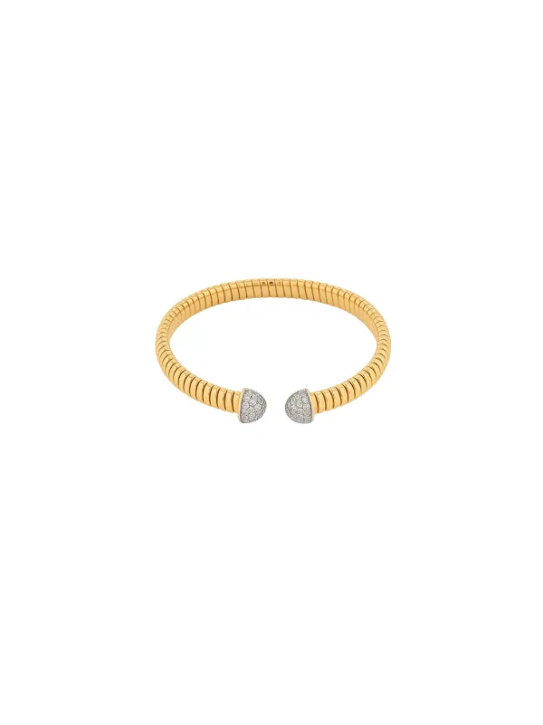 1.04ct Diamond 14K Italian Gold Cuff Bangle Bracelet sold by Wish Fine Jewelry