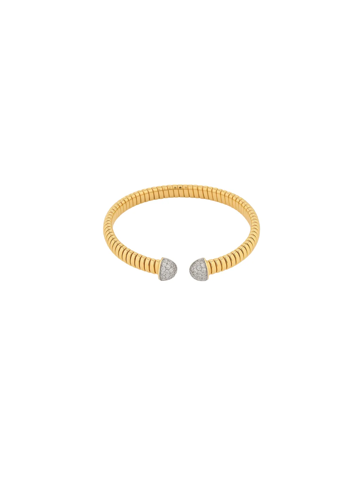 1.04ct Diamond 14K Italian Gold Cuff Bangle Bracelet sold by Wish Fine Jewelry