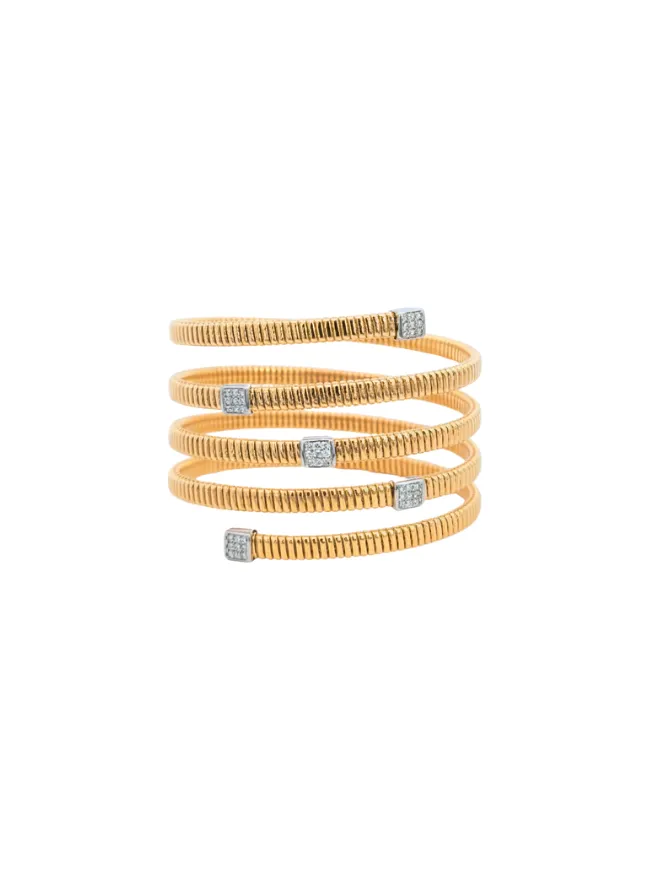 0.55ct Diamond 18K Italian Gold Multi Row Bracelet sold by Wish Fine Jewelry