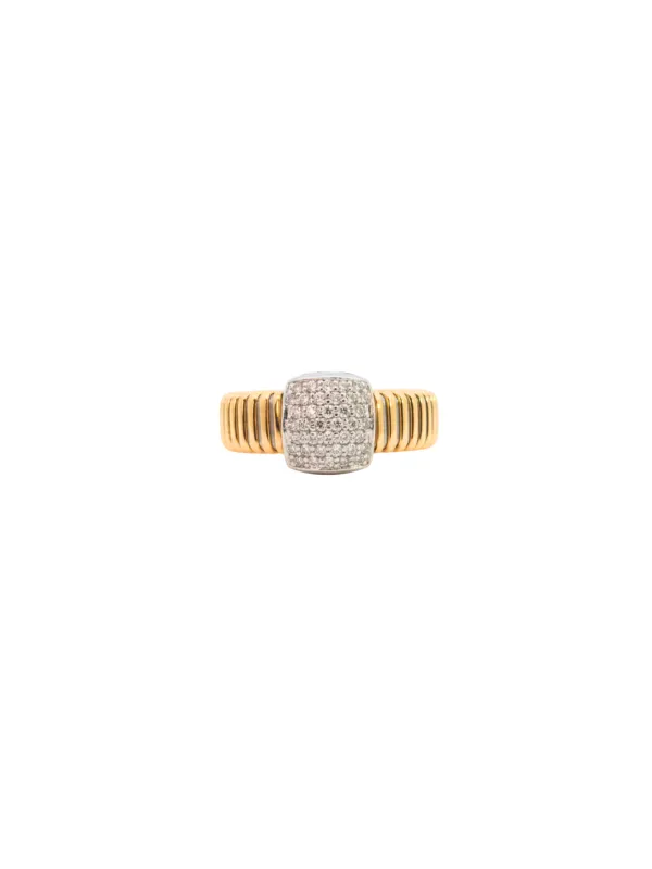 0.48ct Diamond 18K Italian Gold Grooved Ring sold by Wish Fine Jewelry