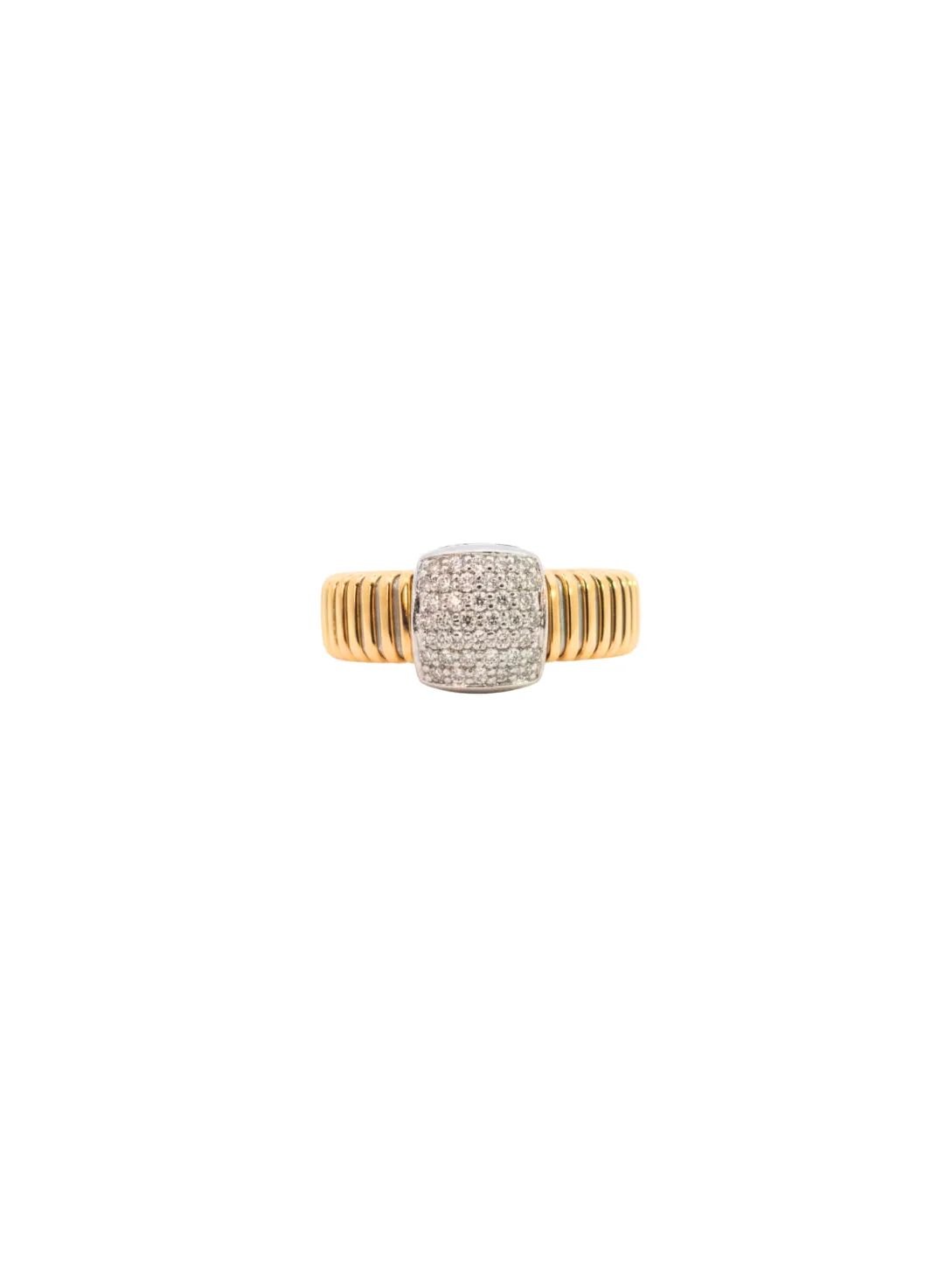 0.48ct Diamond 18K Italian Gold Grooved Ring sold by Wish Fine Jewelry