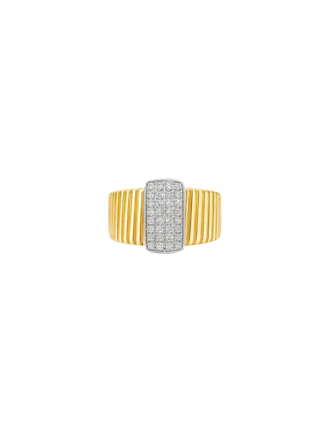 0.33ct Diamond 18K Italian Gold Grooved Ring sold by Wish Fine Jewelry