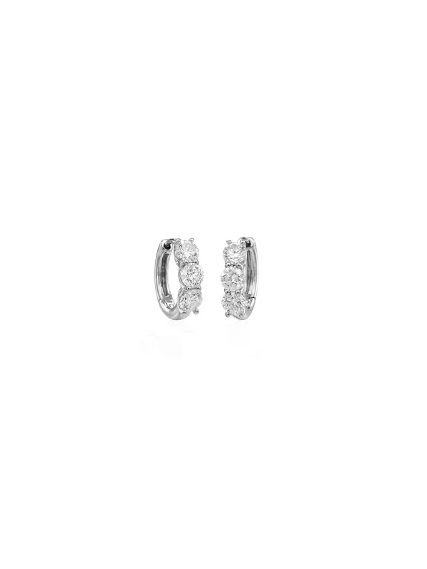 1.05ct Diamond 14K Gold Huggie Hoop Earrings sold by Wish Fine Jewelry