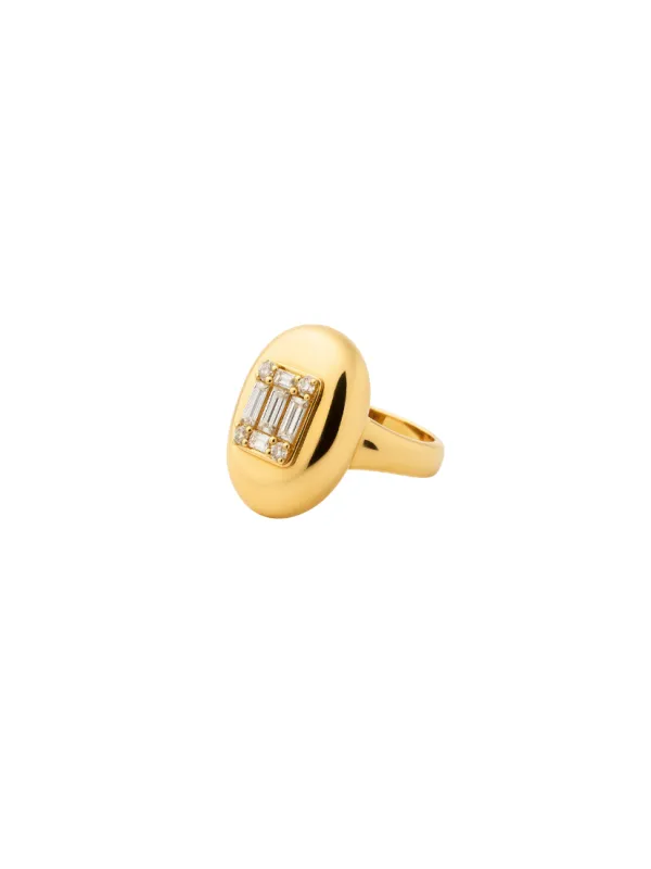 0.56ct Diamond 18K Gold Illusion Button Ring sold by Wish Fine Jewelry