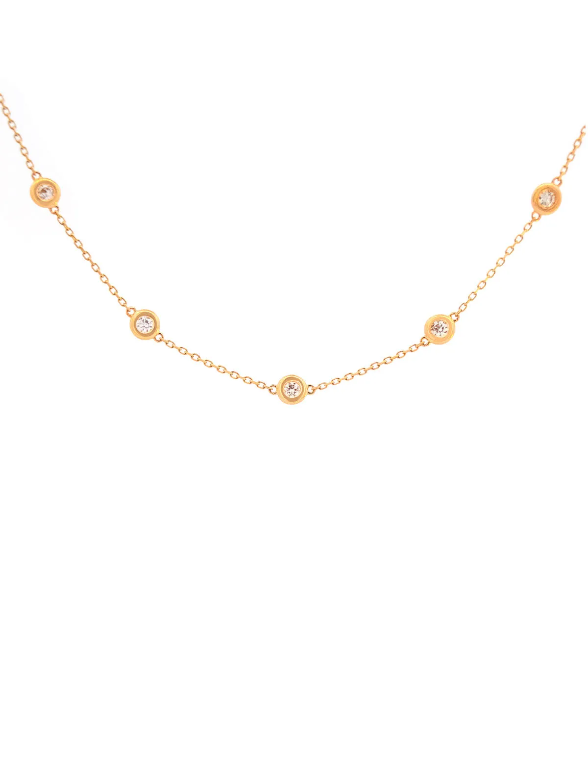 1.00ct Diamond 18K Gold By The Yard Necklace sold by Wish Fine Jewelry