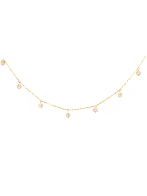 1.13ct Diamond 18K Gold Stationed Chain Necklace sold by Wish Fine Jewelry