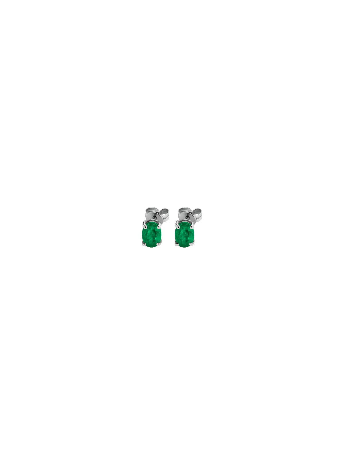1.61ct Emerald 14K Gold Oval Stud Earrings sold by Wish Fine Jewelry