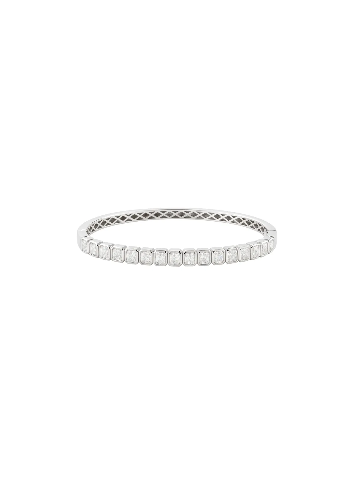 4.85ct Diamond 18K Gold Radiant Cut Bezel Bangle Bracelet sold by Wish Fine Jewelry