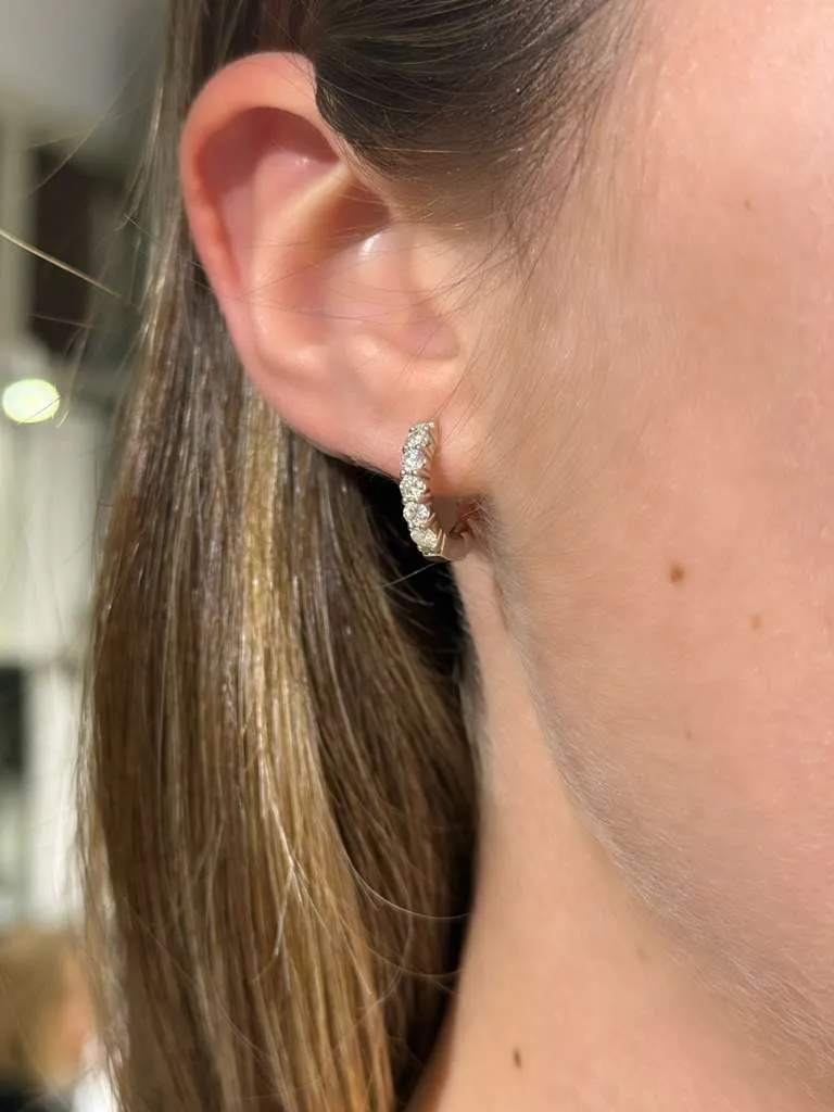 0.72ct Diamond 14K Gold Huggie Hoop Earrings sold by Wish Fine Jewelry product image thumbnail 4