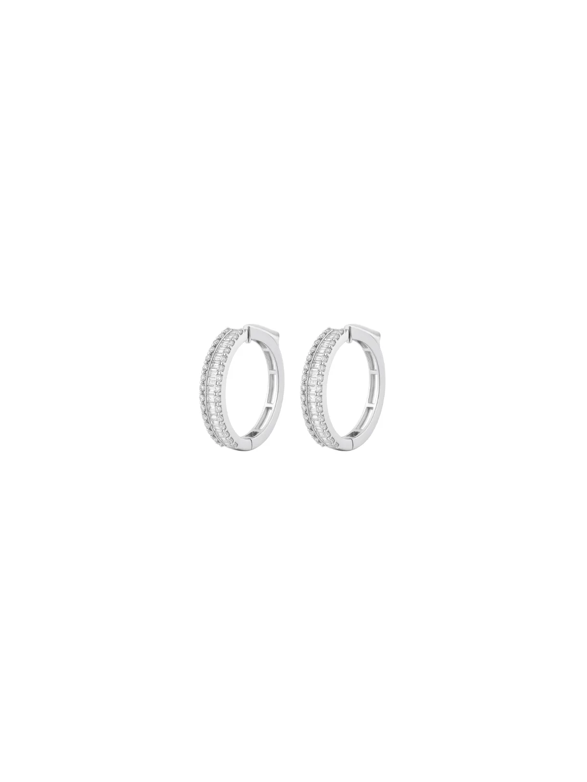 1.50ct Diamond 14K Gold Baguette Hoop Earrings sold by Wish Fine Jewelry product image thumbnail 2