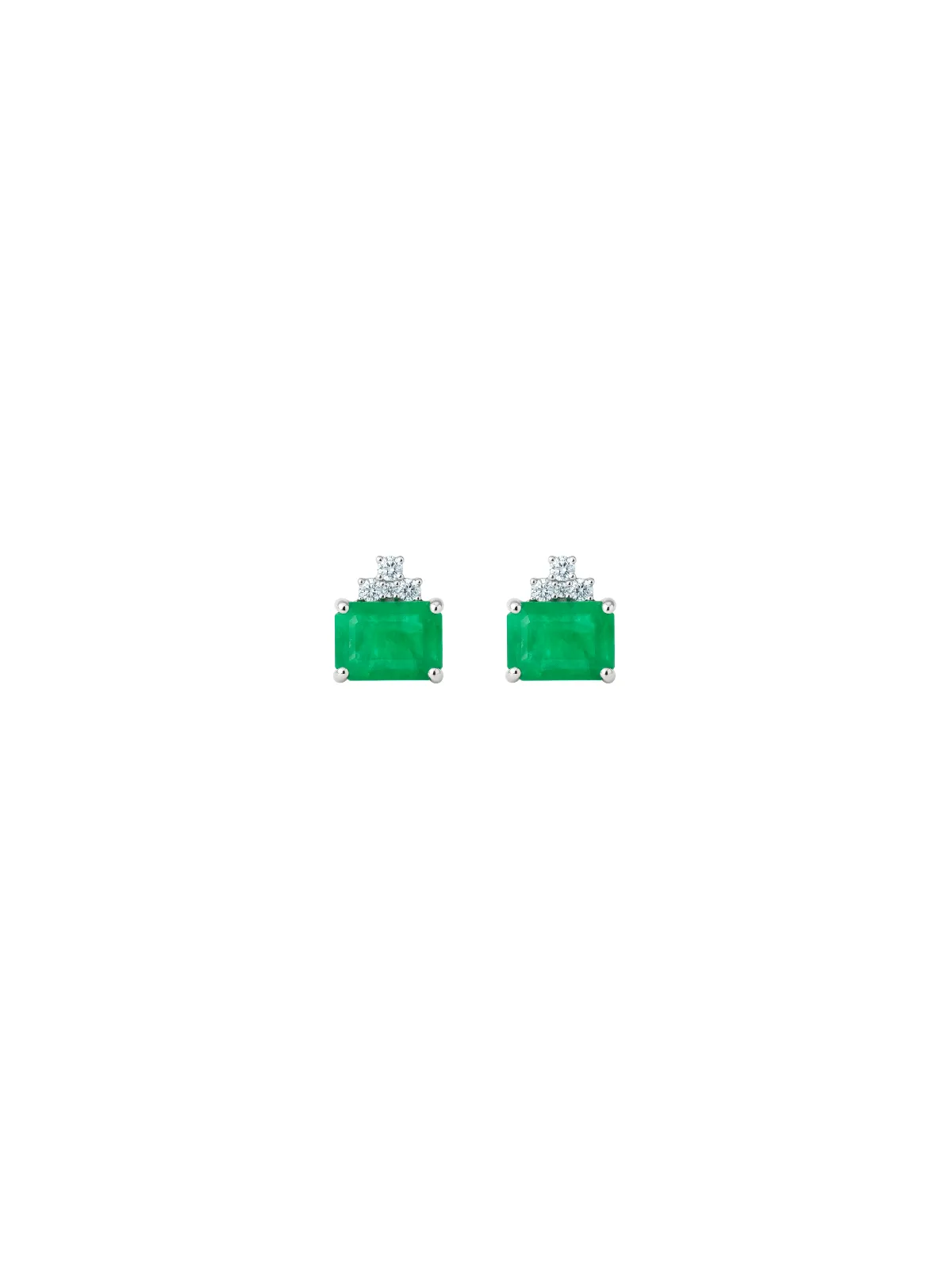 1.64ct Emerald Diamond 18K Gold Stud Earrings sold by Wish Fine Jewelry
