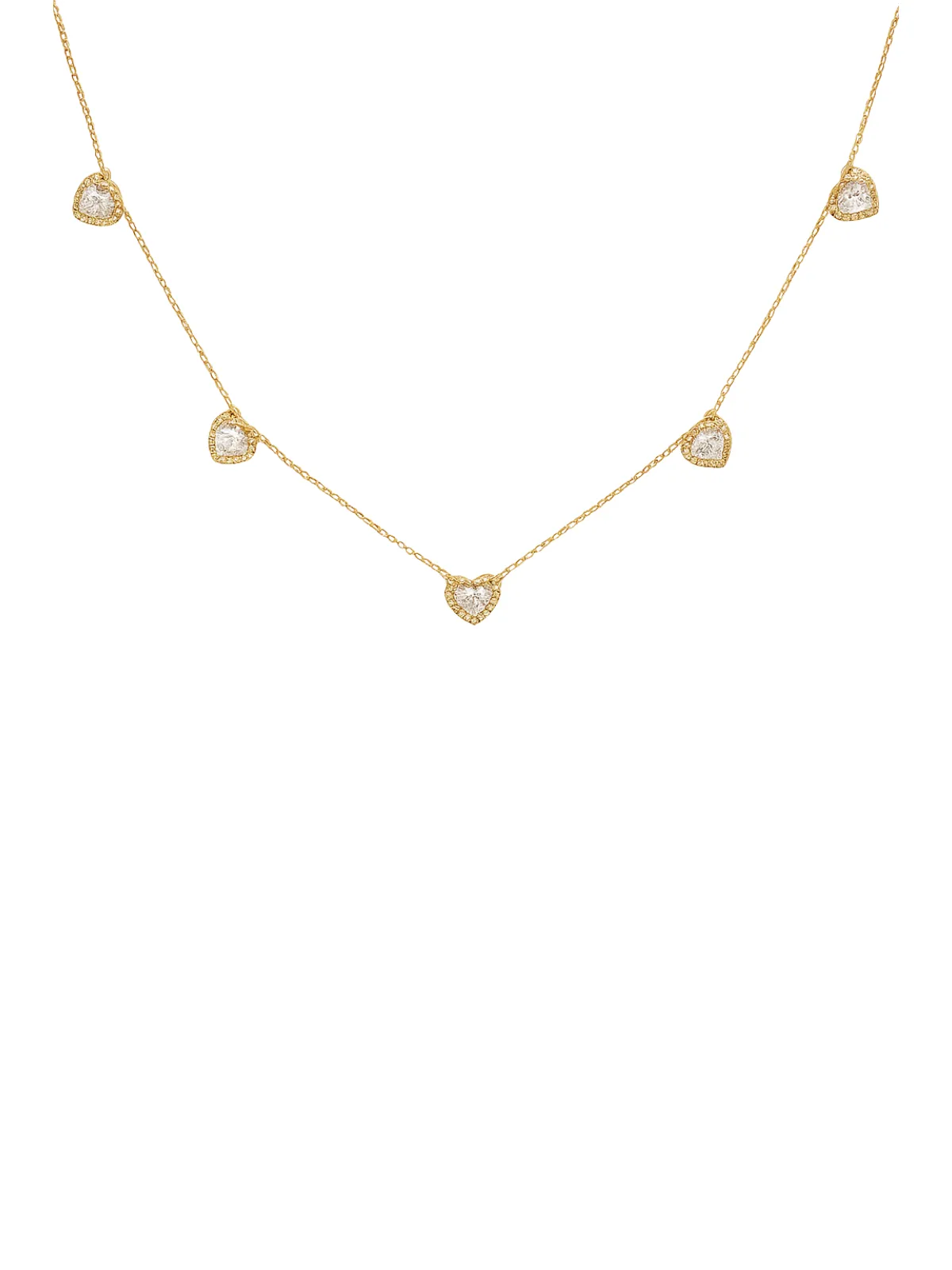 0.93ct Diamond 18K Gold Heart Dangle Drop Necklace sold by Wish Fine Jewelry product image thumbnail 2