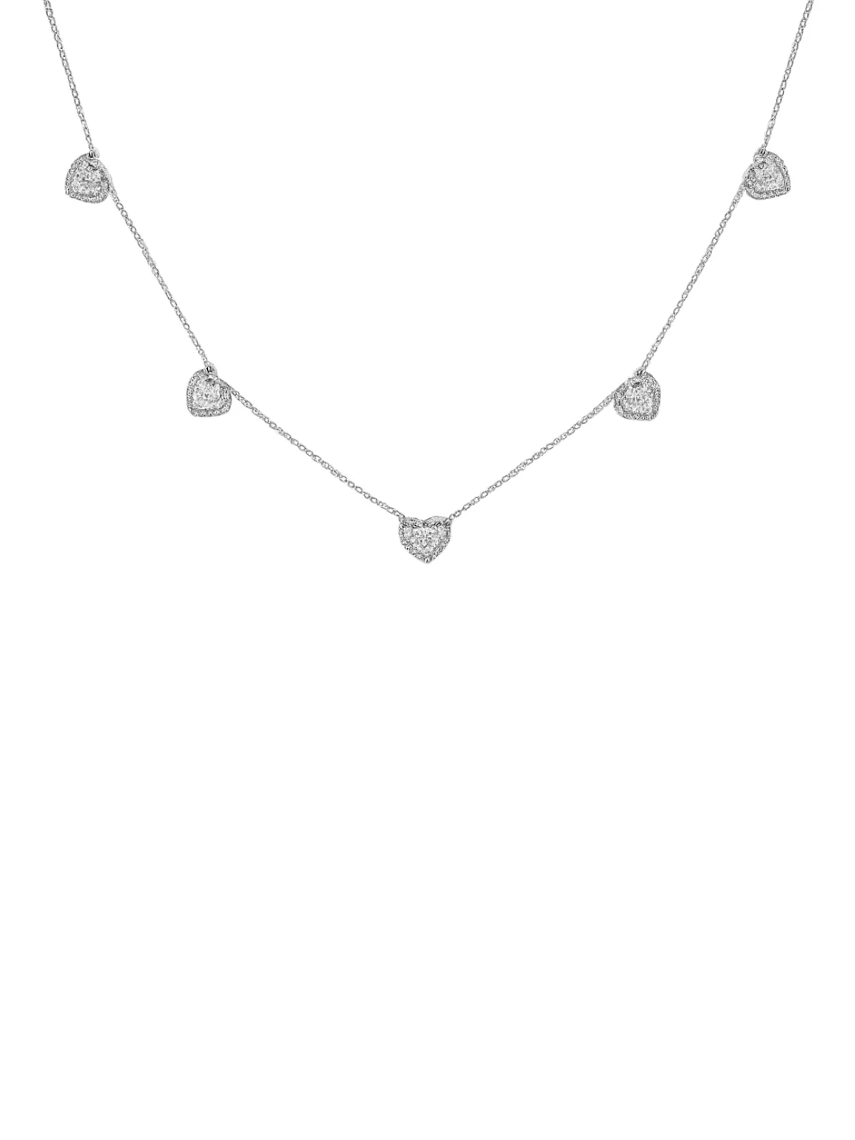 0.93ct Diamond 18K Gold Heart Dangle Drop Necklace sold by Wish Fine Jewelry