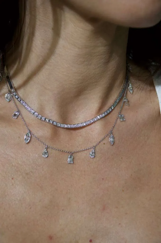 2.00ct Diamond 18K Gold Multi Shaped Dangle Drop Necklace sold by Wish Fine Jewelry product image thumbnail 3