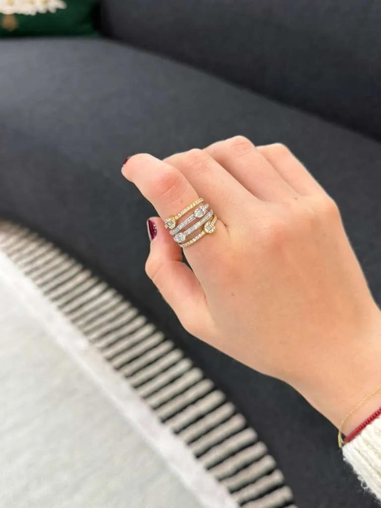 1.00ct Diamond 18K Gold Four Row Ring sold by Wish Fine Jewelry product image thumbnail 2