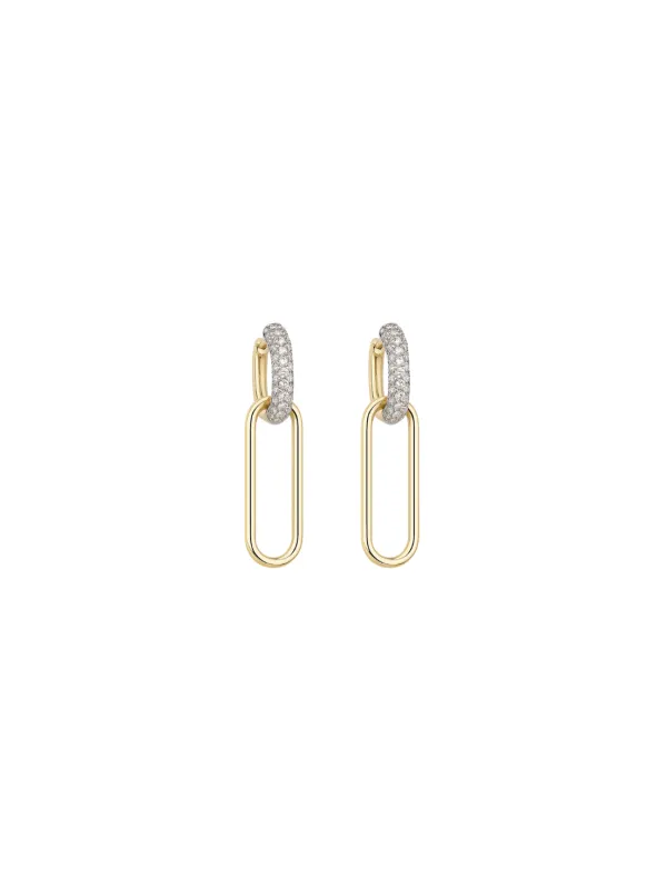 1.30ct Diamond 14K Gold Hoop Dangle Earrings sold by Wish Fine Jewelry