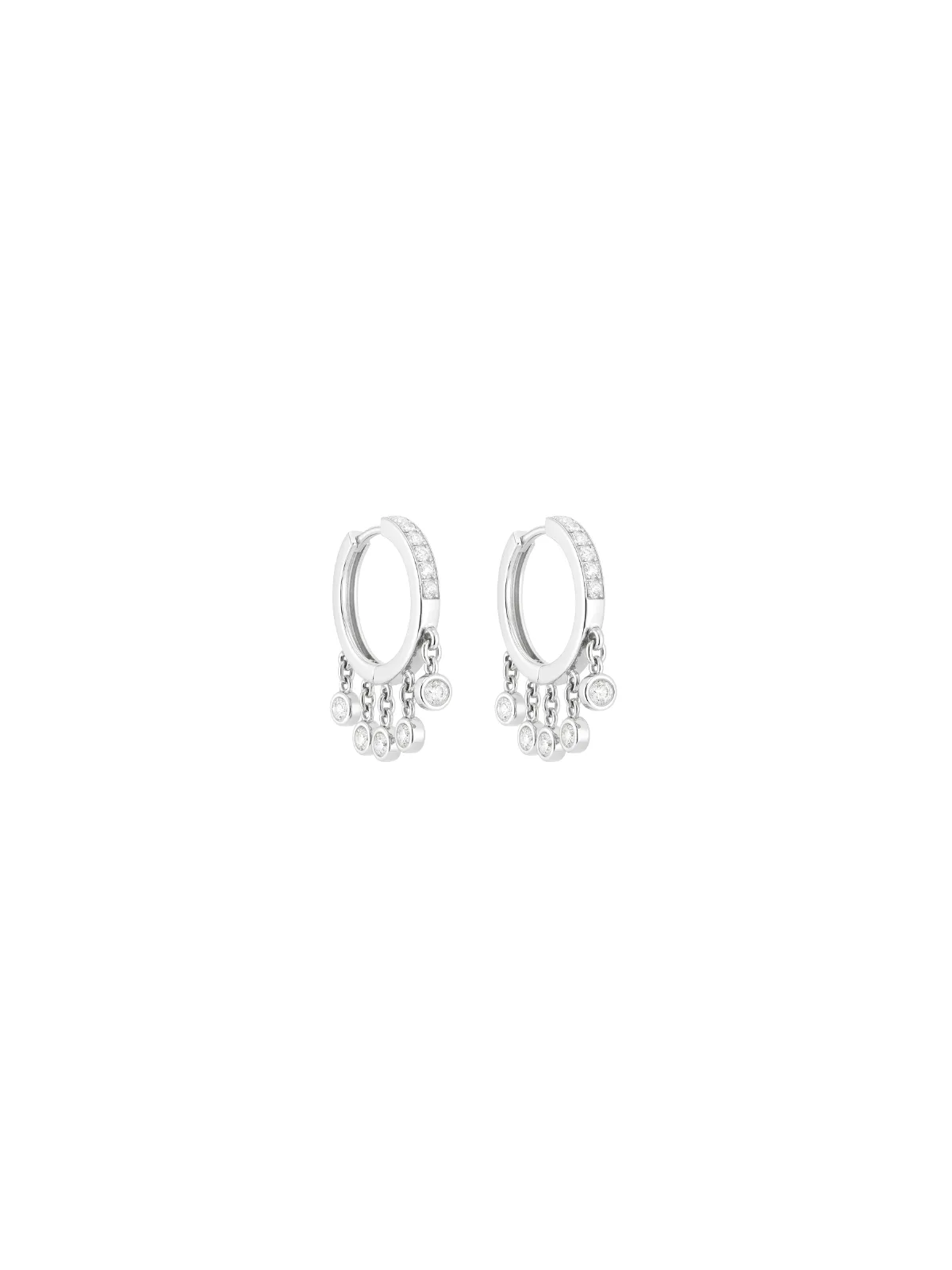 0.42ct Diamond 14K Gold Hoop Dangle Drop Earrings sold by Wish Fine Jewelry