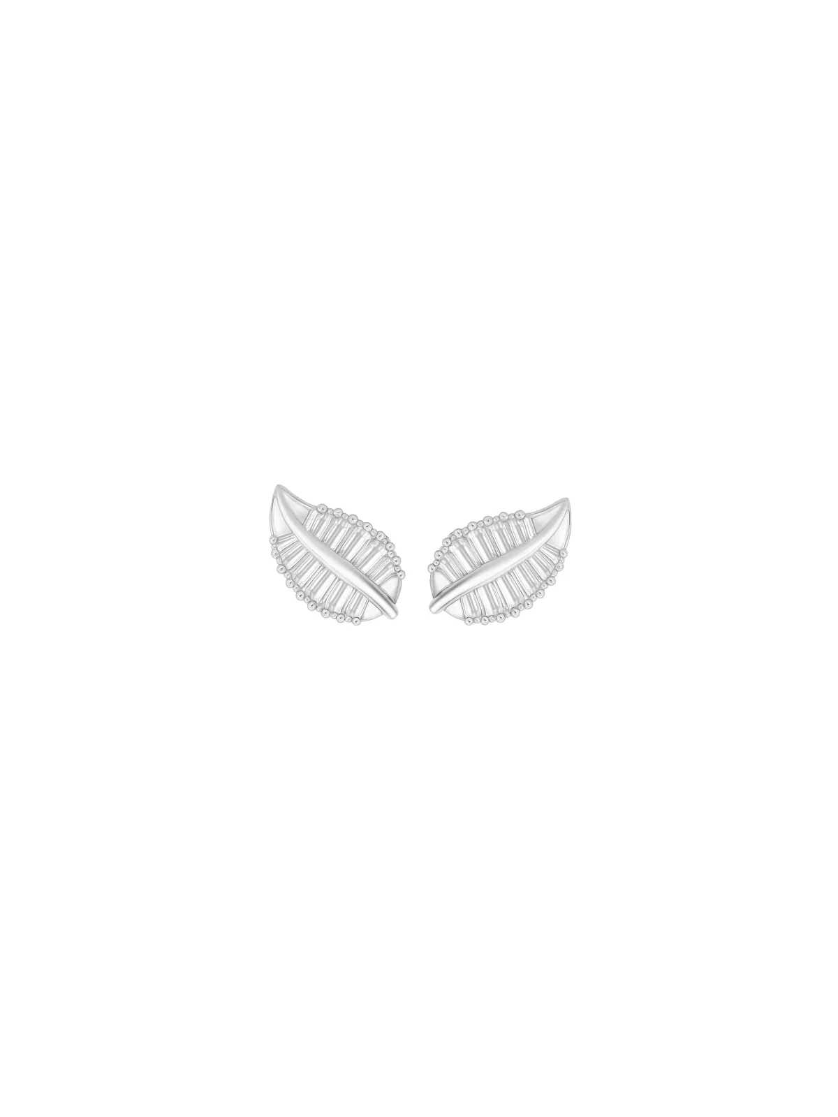 0.30ct Diamond 18K Gold Dainty Leaf Stud Earrings sold by Wish Fine Jewelry product image thumbnail 2