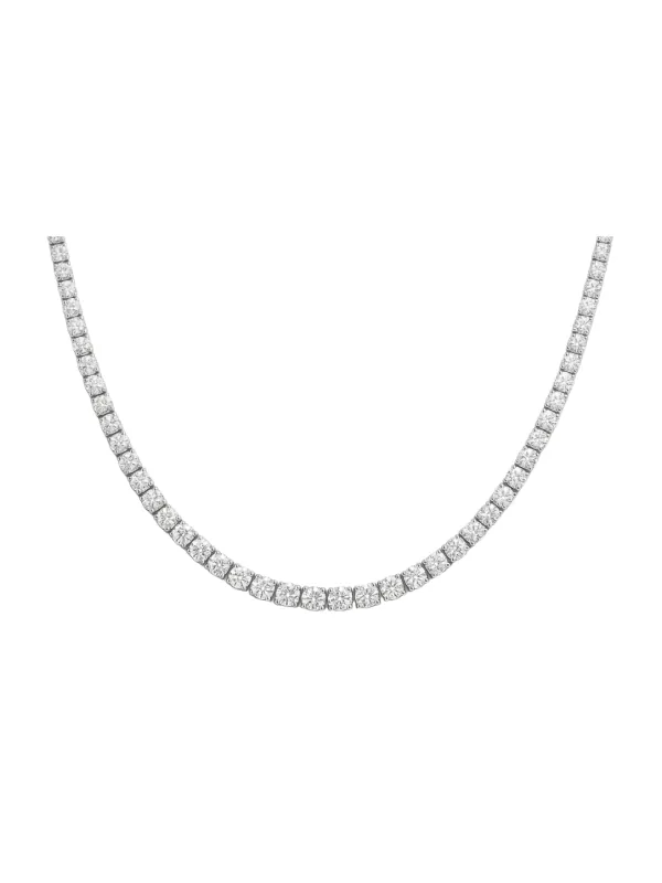 20.81ct Diamond 18K Gold Classic Tennis Necklace sold by Wish Fine Jewelry