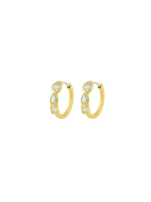 0.45ct Diamond 14K Gold Multi Shape Hoop Earrings sold by Wish Fine Jewelry