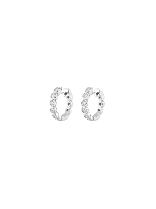 0.37ct Diamond 14K Gold Bezel Hoops sold by Wish Fine Jewelry