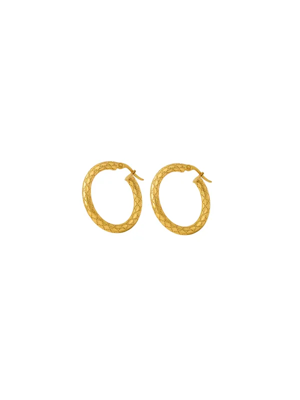 14K Gold Patterned Hoop Earrings sold by Wish Fine Jewelry