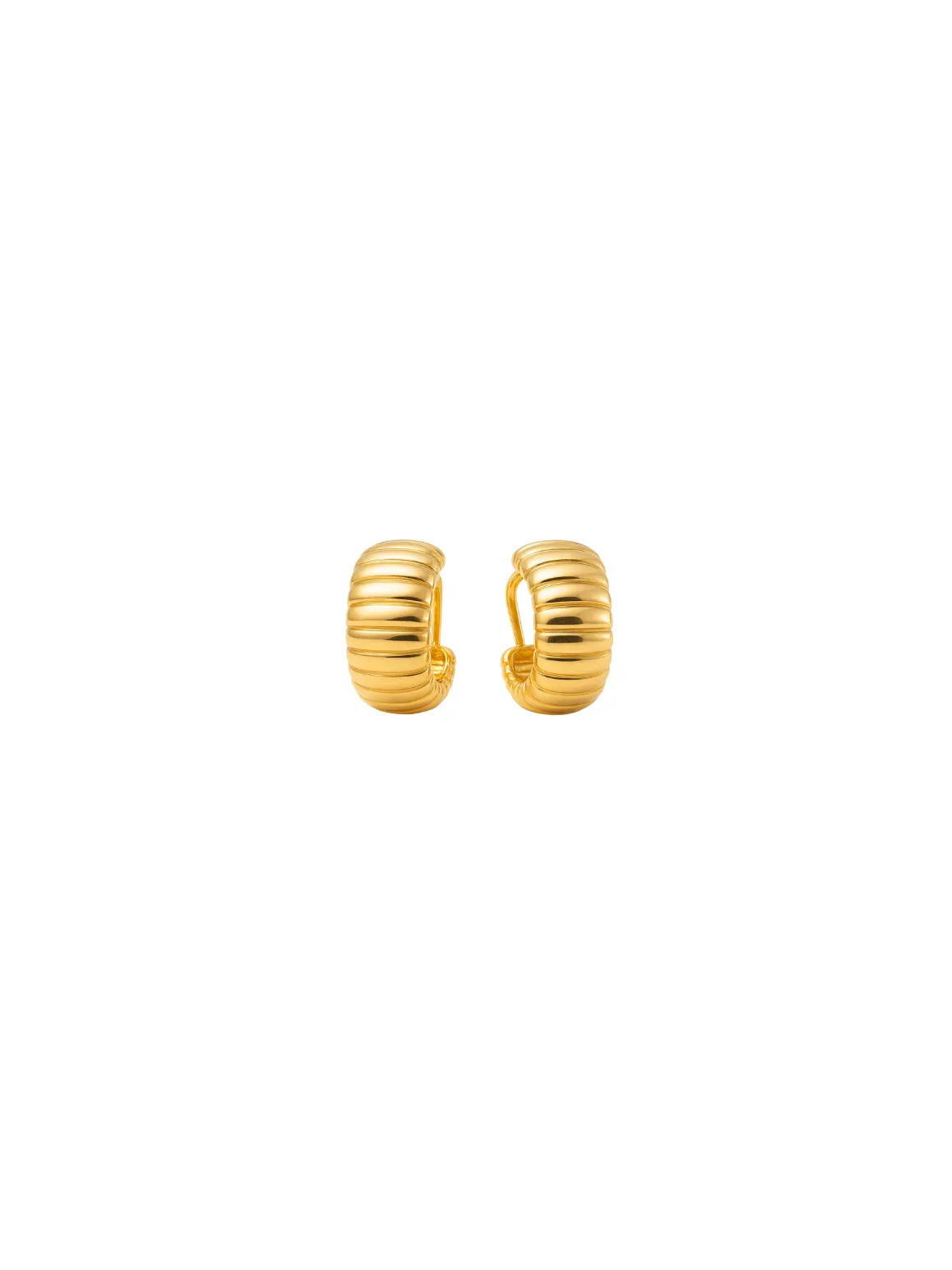 14K Gold Grooved Hoop Earrings sold by Wish Fine Jewelry