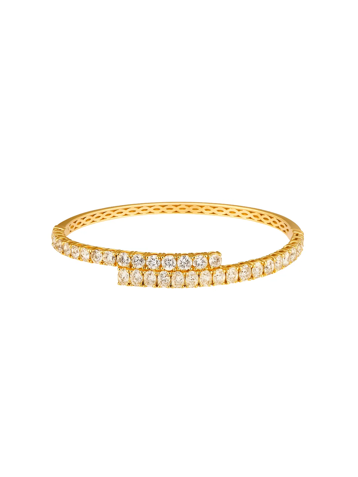 5.85ct Diamond 18K Gold Bypass Bangle Bracelet sold by Wish Fine Jewelry