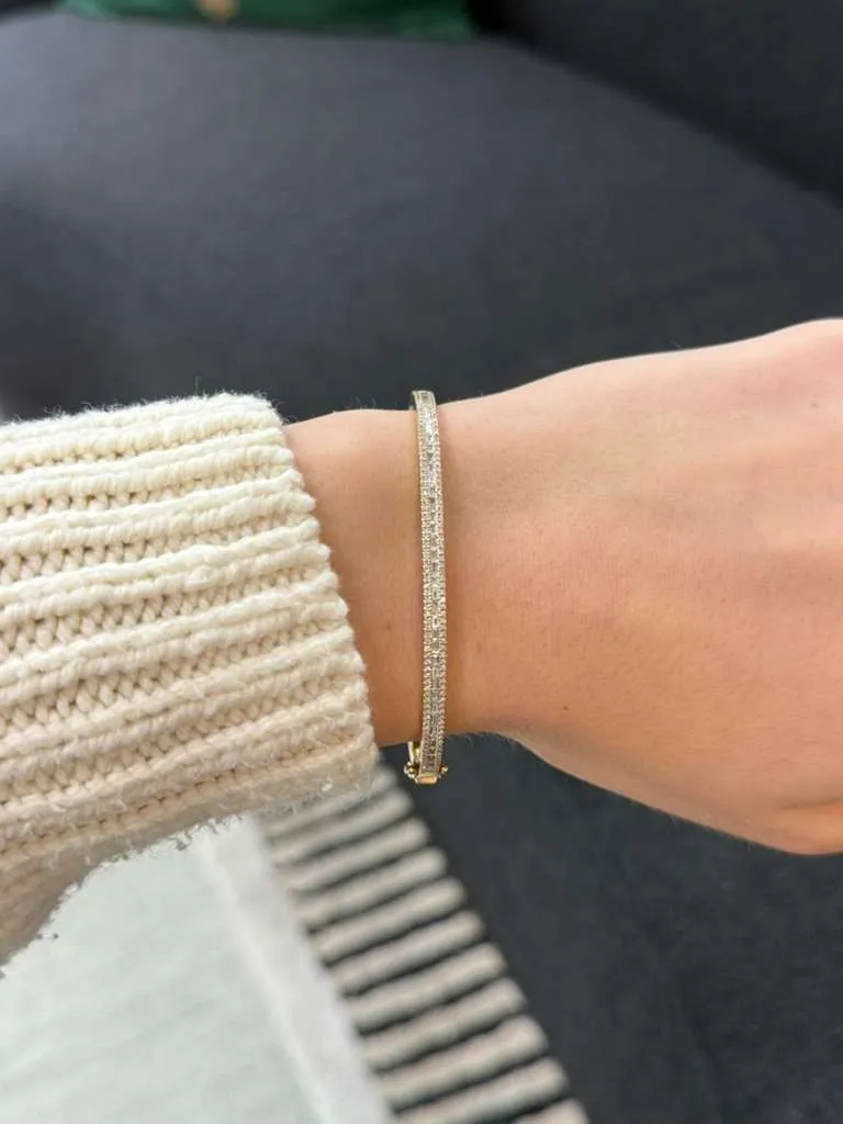 1.10ct Diamond 14K Gold Baguette Bangle Bracelet sold by Wish Fine Jewelry product image thumbnail 2