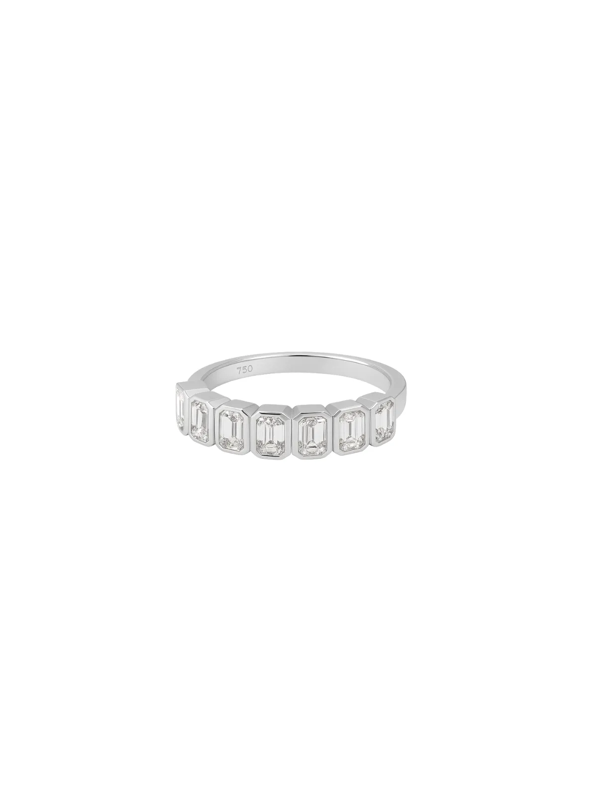 1.80ct Diamond 18K Gold Emerald Cut Half Eternity Ring sold by Wish Fine Jewelry
