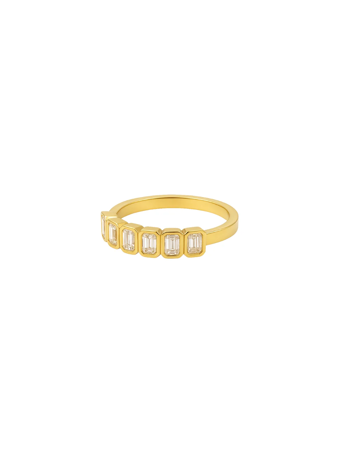 1.80ct Diamond 18K Gold Emerald Cut Half Eternity Ring sold by Wish Fine Jewelry product image thumbnail 3