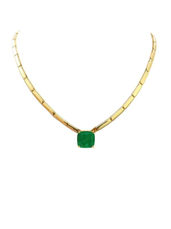 1.65ct Emerald 14K Gold Link Necklace sold by Wish Fine Jewelry