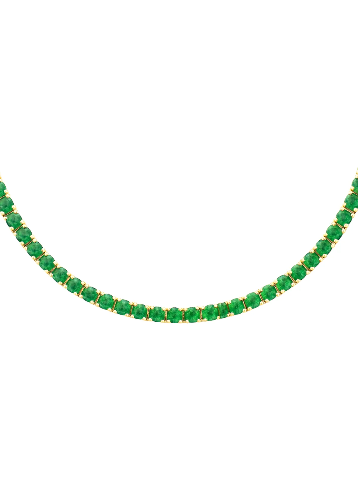 7.11ct Emerald 18K Gold Tennis Necklace sold by Wish Fine Jewelry