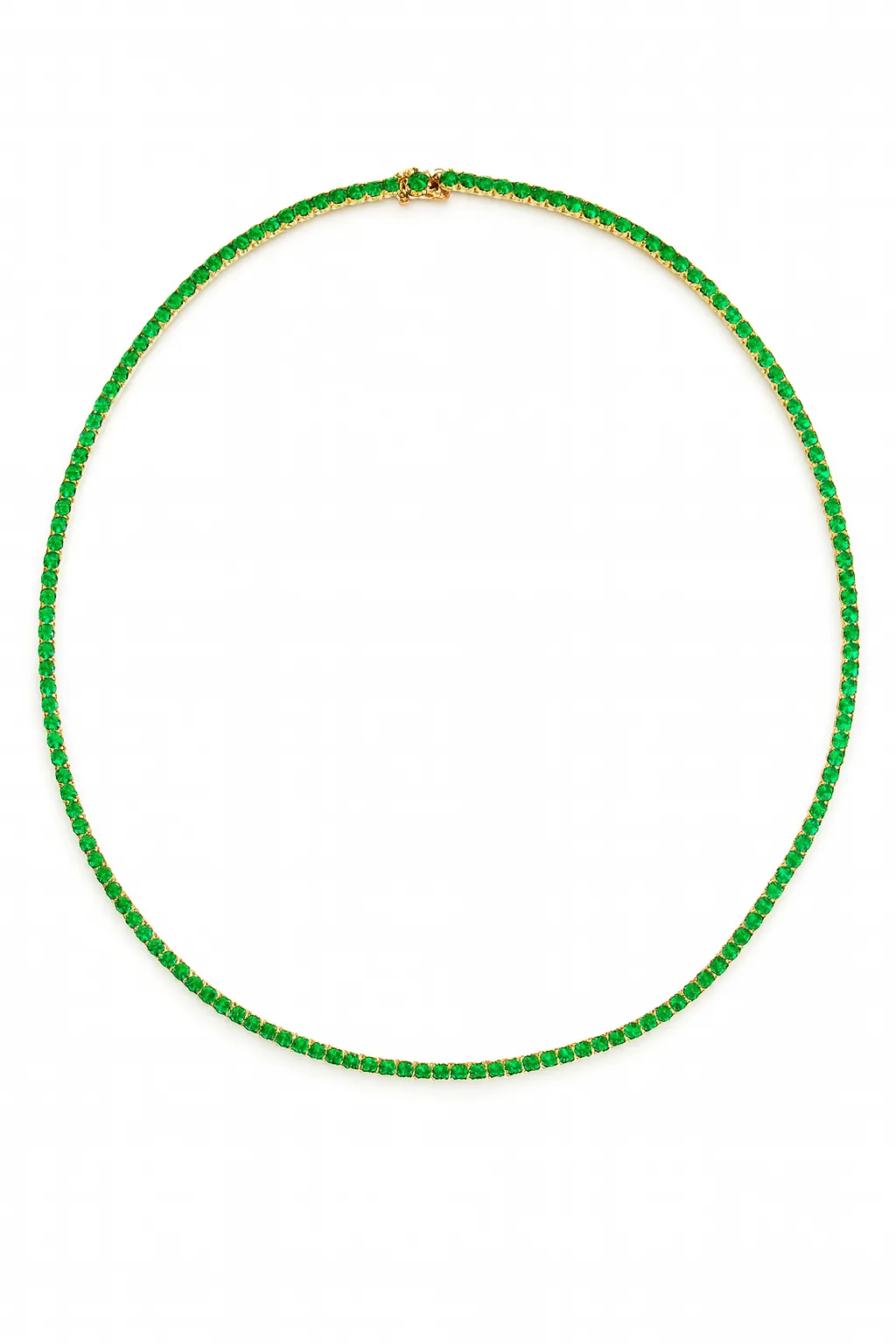 7.11ct Emerald 18K Gold Tennis Necklace sold by Wish Fine Jewelry product image thumbnail 2