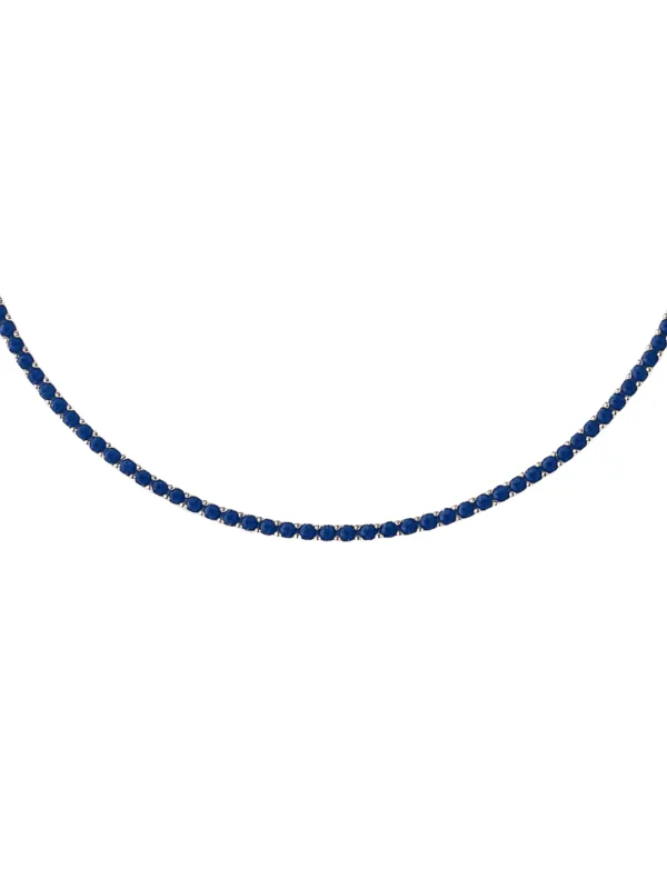 9.00ct Sapphire 18K Gold Tennis Necklace sold by Wish Fine Jewelry