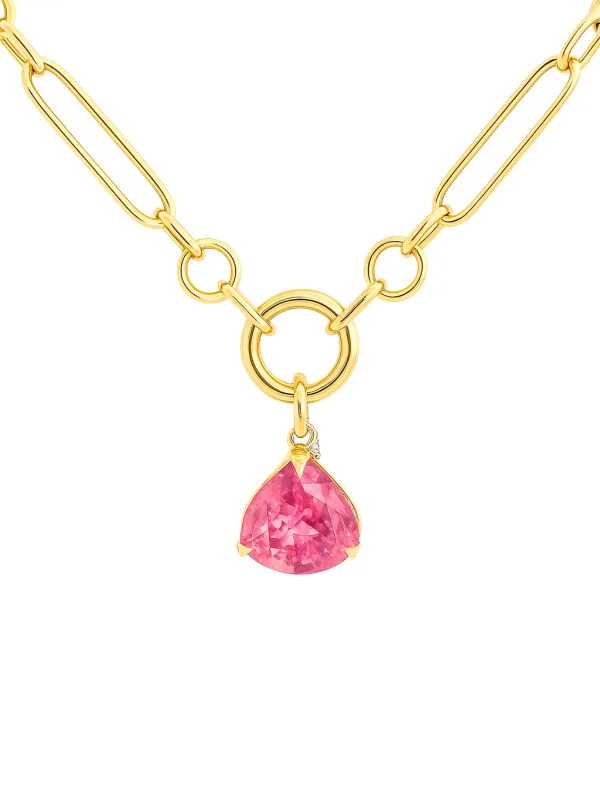 0.08ct Diamond Watermelon Tourmaline 18K Gold Pendant sold by Wish Fine Jewelry