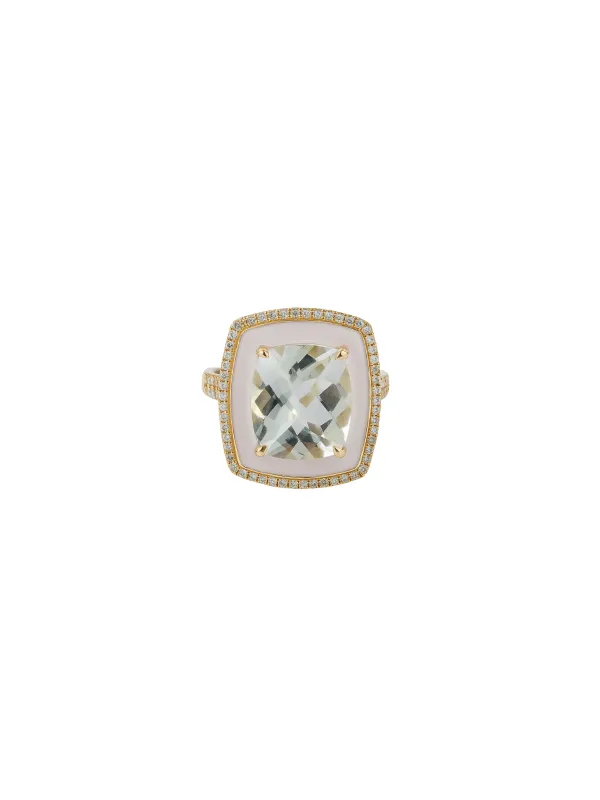 5.08ct Diamond Green Amethyst 14K Gold Cocktail Ring sold by Wish Fine Jewelry