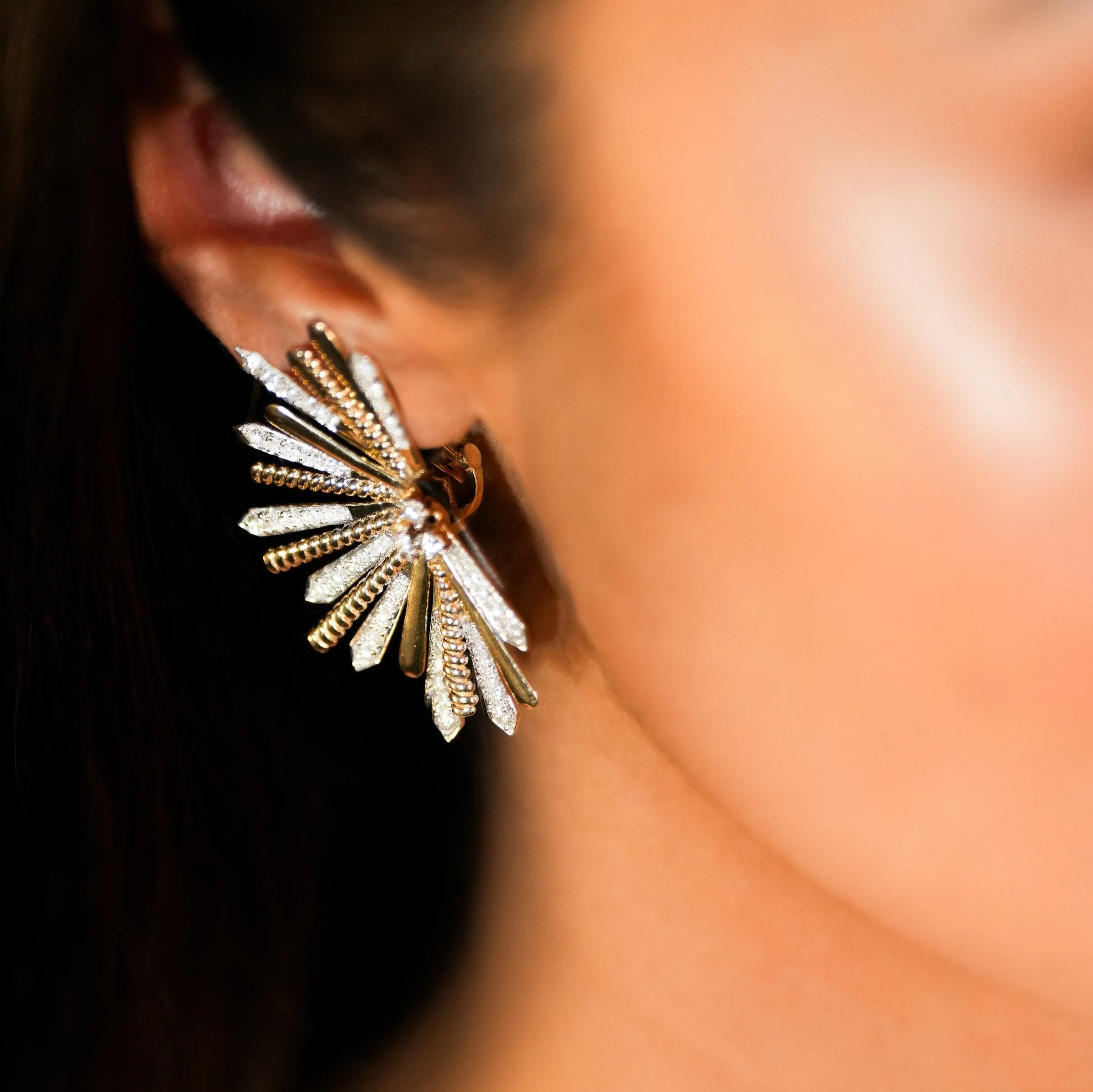 1.91ct Diamond 14K Gold Firework Statement Earrings sold by Wish Fine Jewelry product image thumbnail 2