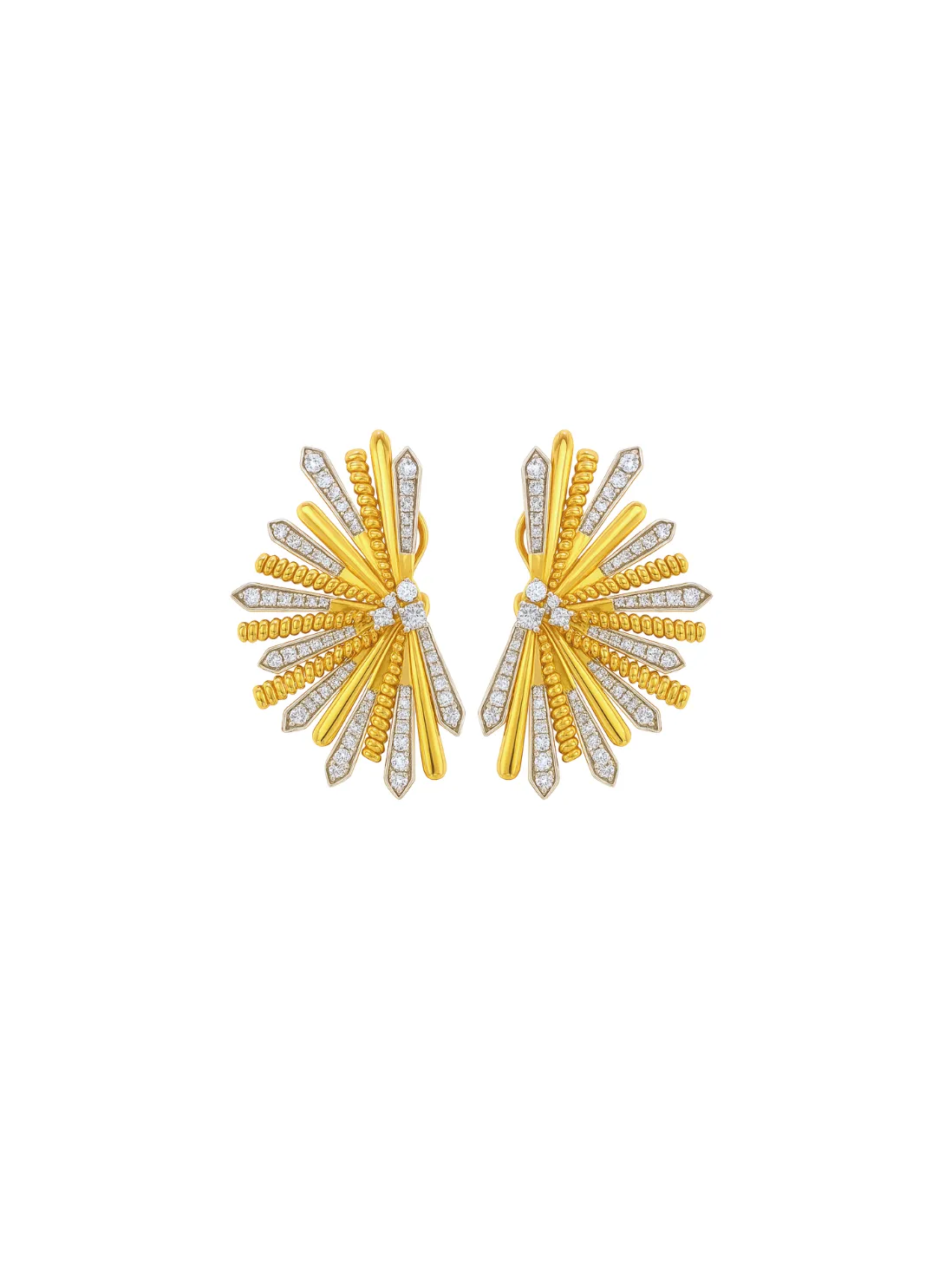 1.91ct Diamond 14K Gold Firework Statement Earrings sold by Wish Fine Jewelry