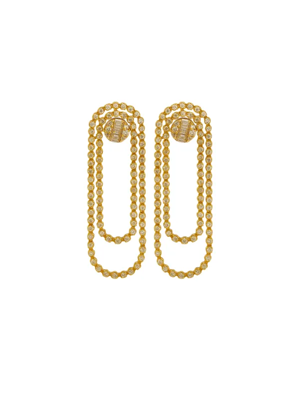 3.75ct Diamond 14K Gold Flexible Circle Earrings sold by Wish Fine Jewelry
