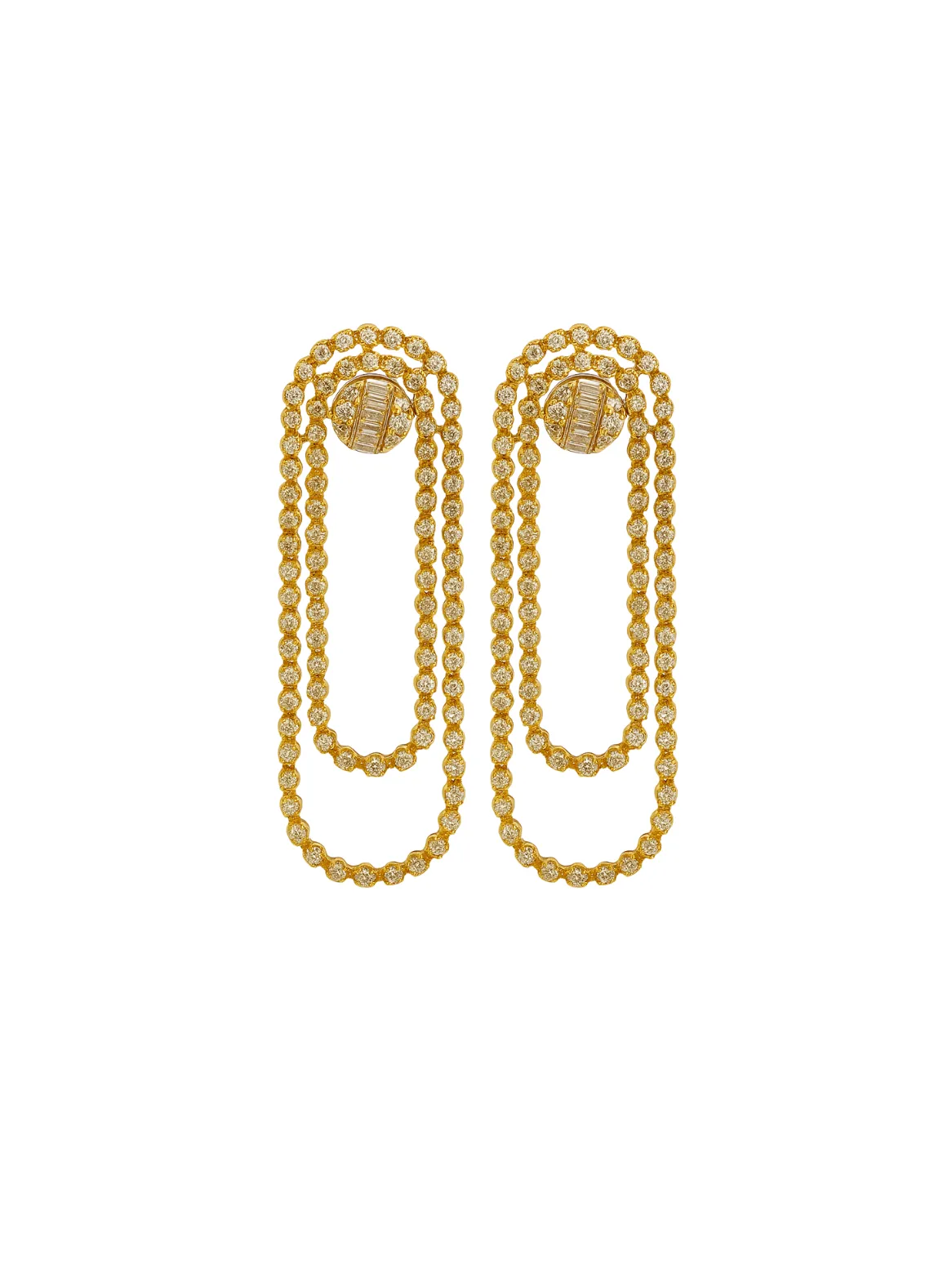 3.75ct Diamond 14K Gold Flexible Circle Earrings sold by Wish Fine Jewelry