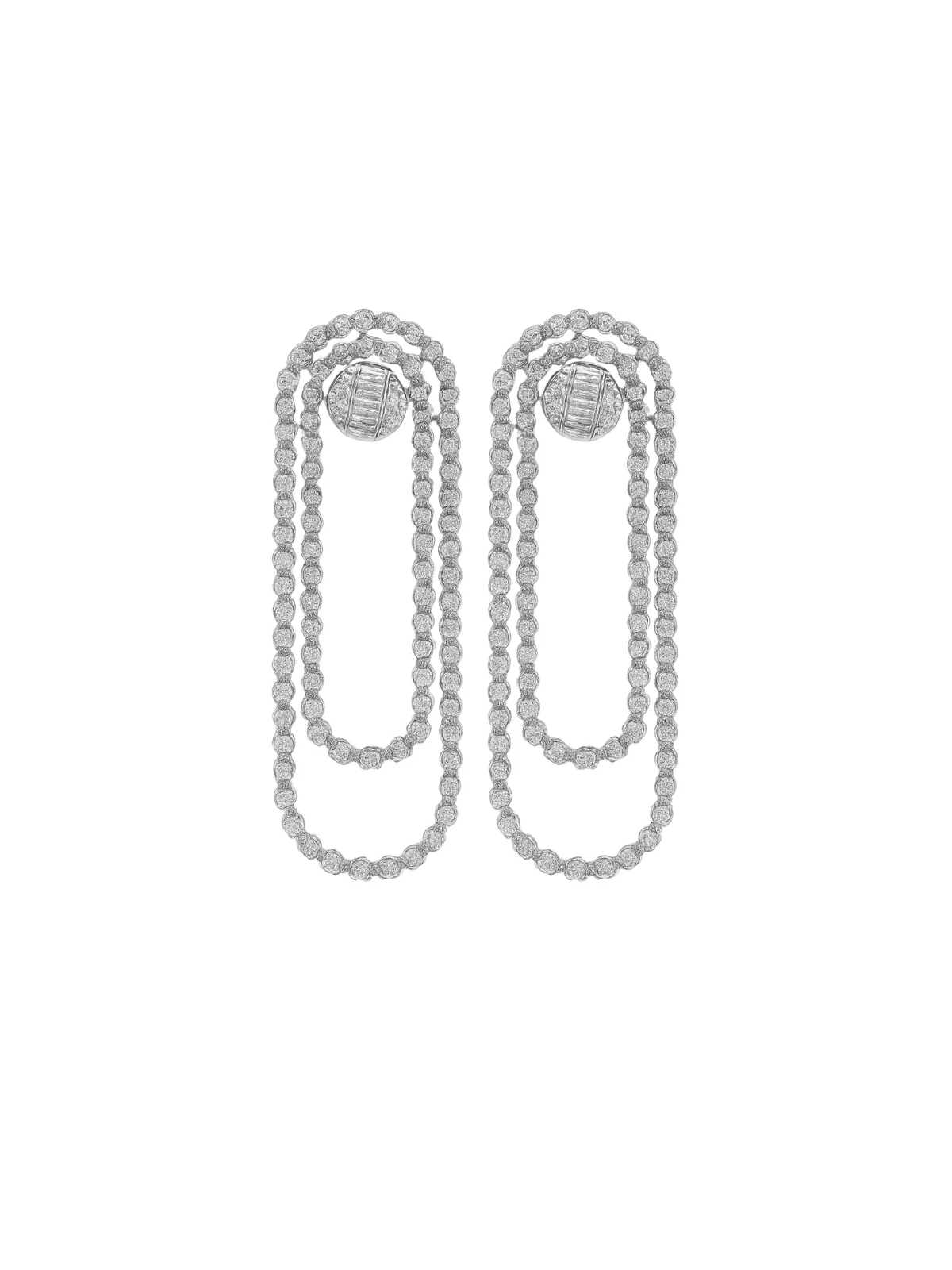 3.75ct Diamond 14K Gold Flexible Circle Earrings sold by Wish Fine Jewelry product image thumbnail 2
