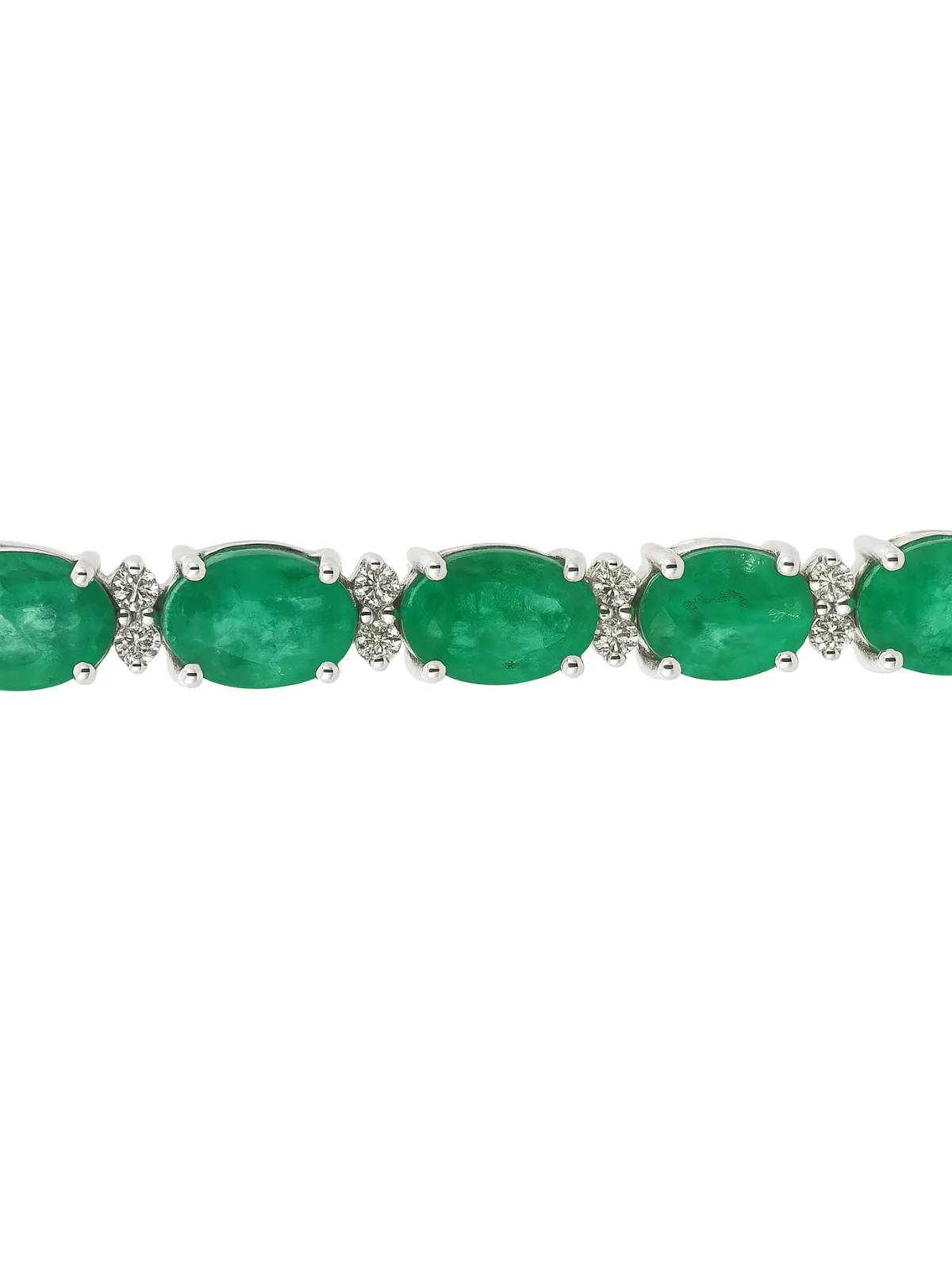 8.45ct Emerald Diamond 18K Gold Tennis Bracelet sold by Wish Fine Jewelry product image thumbnail 2