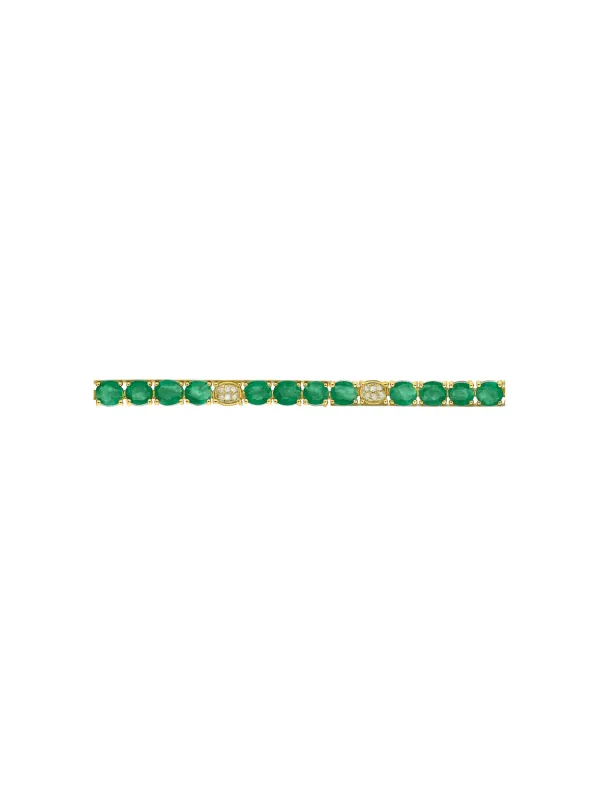 6.91ct Emerald Diamond 14K Gold Tennis Bracelet sold by Wish Fine Jewelry