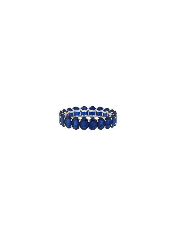 8.70ct Sapphire 14K Gold Oval Eternity Ring sold by Wish Fine Jewelry