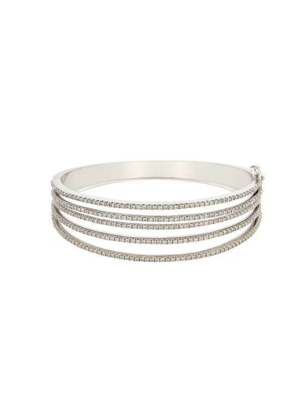 3.90ct Diamond 14K Gold Multi Row Bangle Bracelet sold by Wish Fine Jewelry