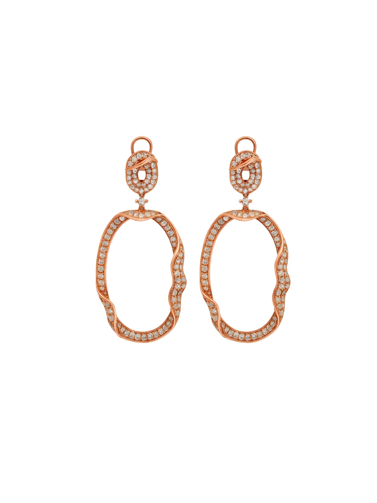 3.36ct Diamond 18K Gold Drop Circle Earrings sold by Wish Fine Jewelry