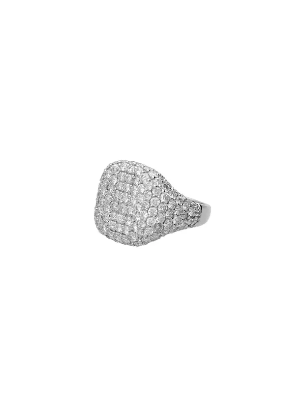 2.09ct Diamond 18K Gold Pave Signet Ring sold by Wish Fine Jewelry