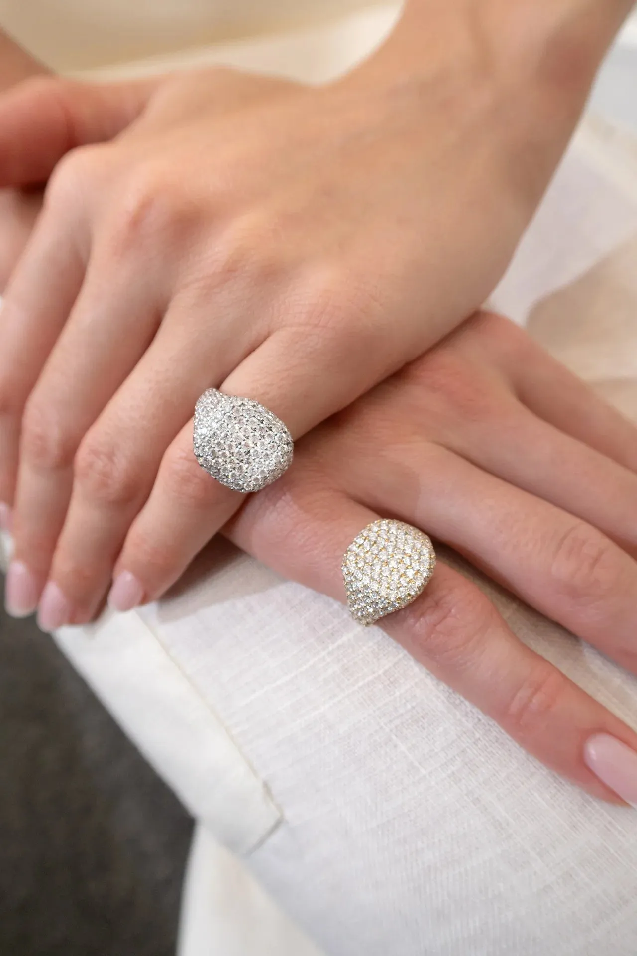 2.09ct Diamond 18K Gold Pave Signet Ring sold by Wish Fine Jewelry product image thumbnail 3